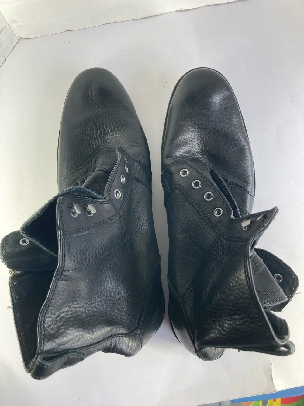 The Rails Combat Bike Boots With Sipper Black Leather Mens Shoe Sz US 11.5-12